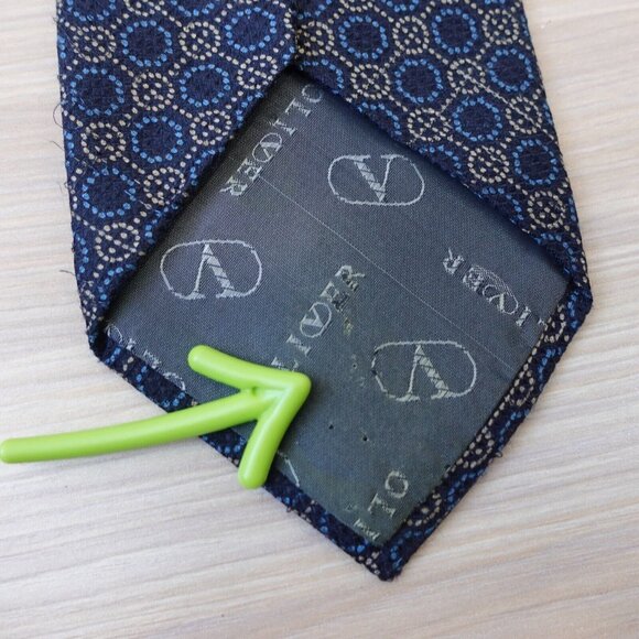 VALENTINO Oliver Neck Tie Mens Blue‎ Silk Italian Cravatta Necktie Classic ITALY - Picture 8 of 11